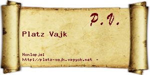 Platz Vajk névjegykártya